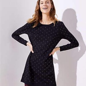 Loft Elegant Black Polka Dot Dress